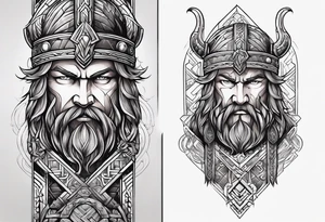 Generate a full left-arm tattoo based on Viking mythology tattoo idea