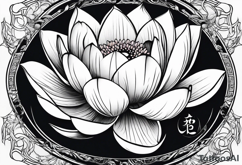 lotus flower in japanese tattoo style tattoo idea