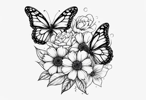 flowers butterflies from shoulder to middle of my arm tattoo idea
