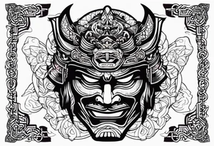 Japenese henya mask samurai tattoo idea