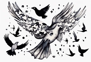 jigsaw puzzle piece with birds flying from it tattoo idea
