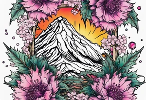 Thistles and cherry blossoms rapping around each other tattoo idea