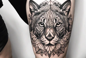 Front knee tattoo with fall colors tattoo idea