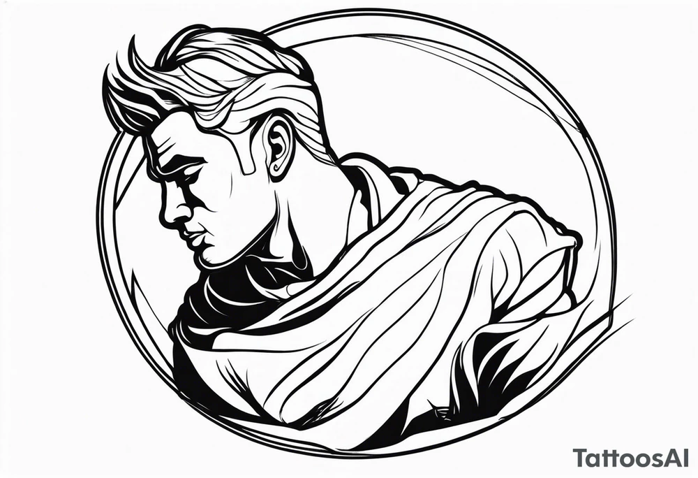 estátua homem chorando tattoo idea