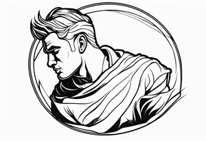 estátua homem chorando tattoo idea