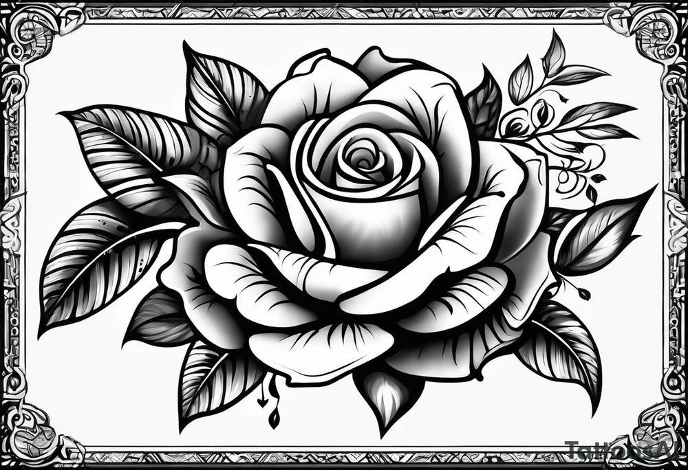 Island rose for neck tattoo idea