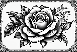 Island rose for neck tattoo idea