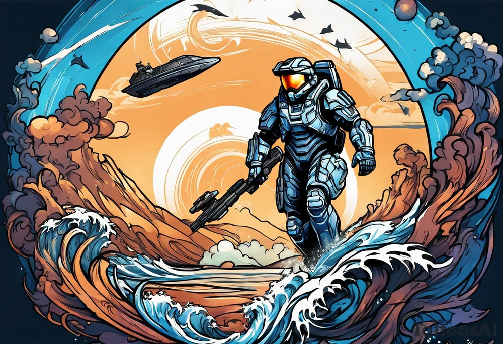 Halo 3 Marine reaching for the sky tattoo idea tattoo idea