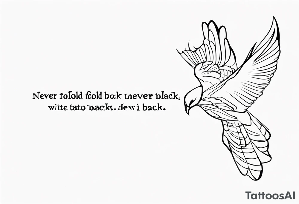Minimalist design for a small tattoo with quote " never fold never back down" tattoo idea Minimalist design for a small tattoo with quote " never fold never back down" tattoo idea