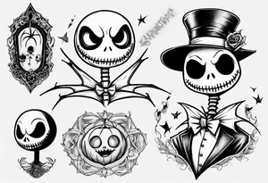 jack skellington and zero tattoo idea