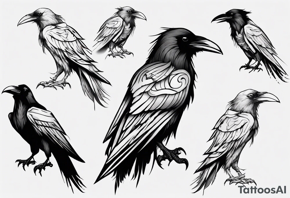 black raven tattoo idea