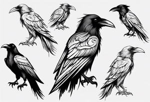 black raven tattoo idea