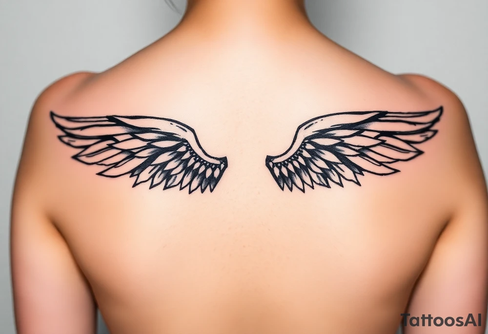 gothic wings tattoo idea