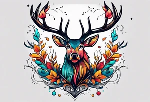 antlers flying away tattoo idea