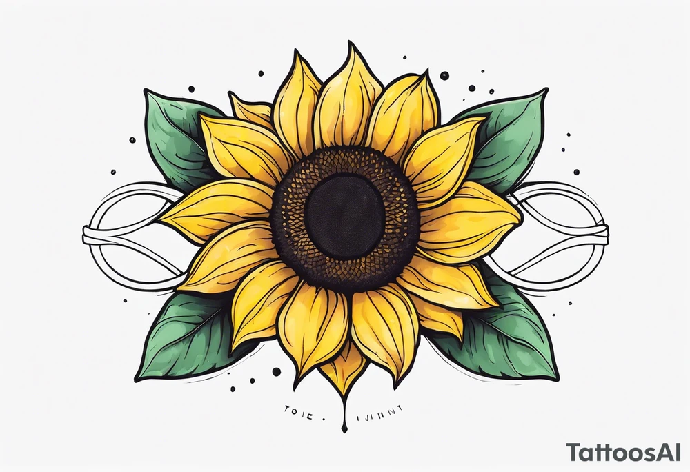 infinity symbol with sunflower tattoo idea