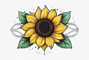 infinity symbol with sunflower tattoo idea