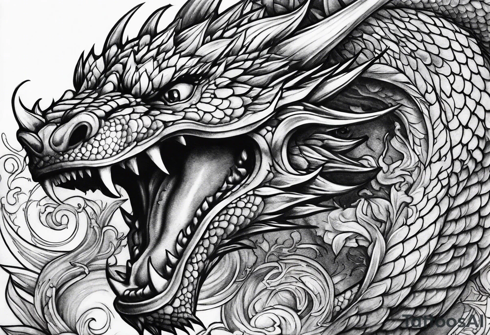 roaring dragons tattoo idea