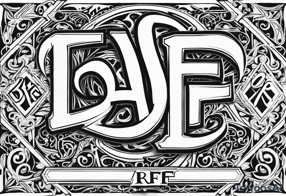 Join initials of BJF and ARF tattoo idea