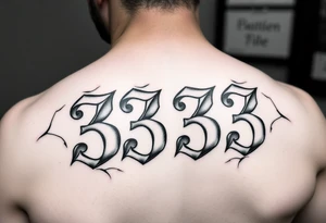 333 numbers with shading tattoo idea