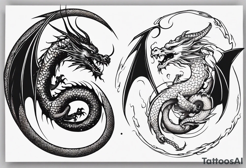 Dragon Yin Yang tattoo idea