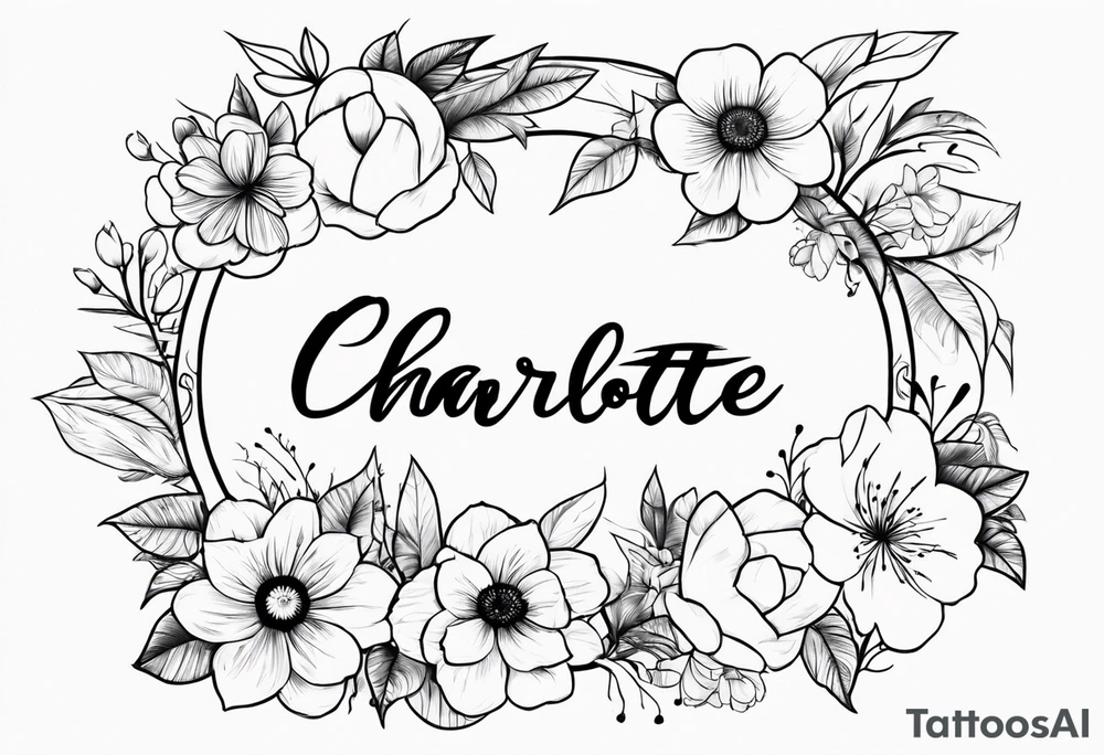 name, Charlotte, flowers tattoo idea