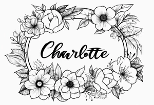 name, Charlotte, flowers tattoo idea