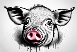 cute pig or piglet.
with text: "friends not food" tattoo idea