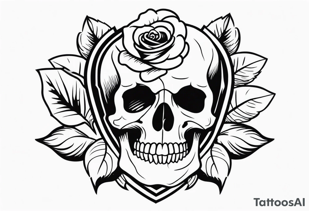 Skull with rose tattoo idea