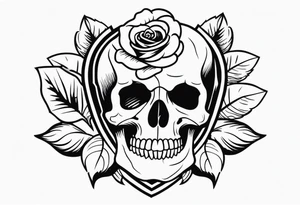 Skull with rose tattoo idea