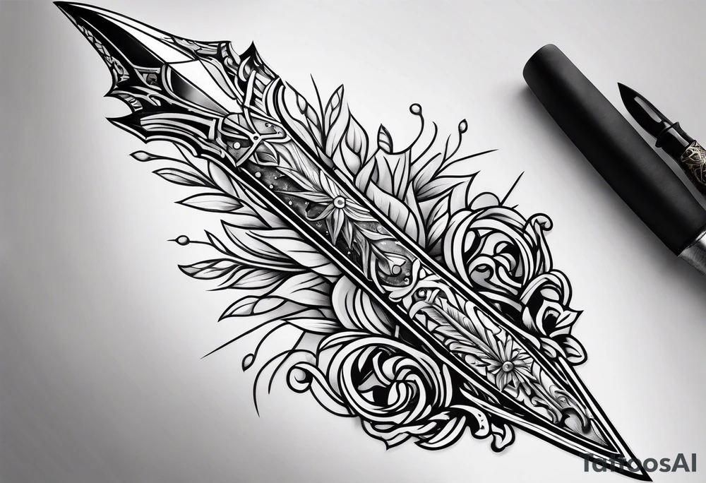 glass dagger tattoo idea