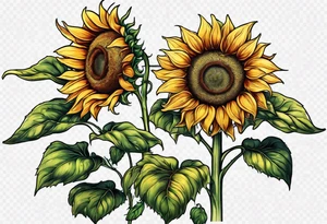 Sunflower for a male tattoo idea