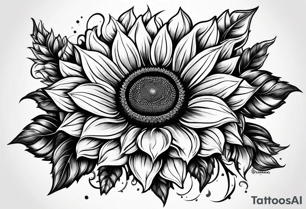 Sunflower chain tattoo idea