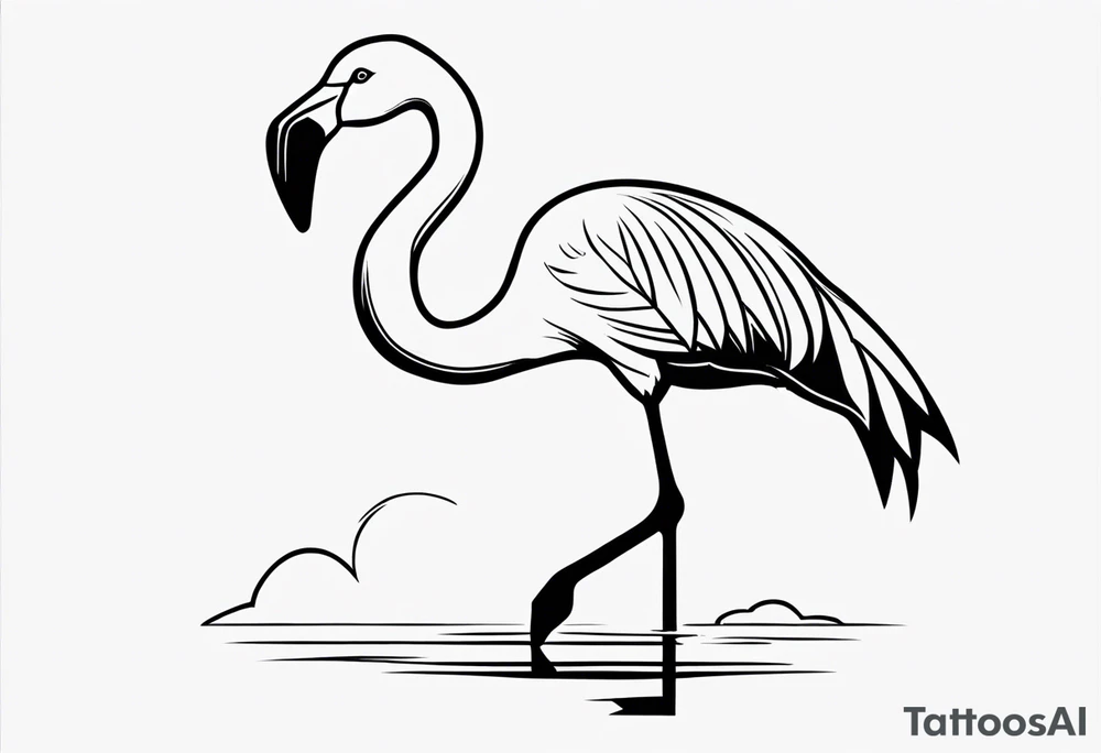 cute flamingo tattoo idea