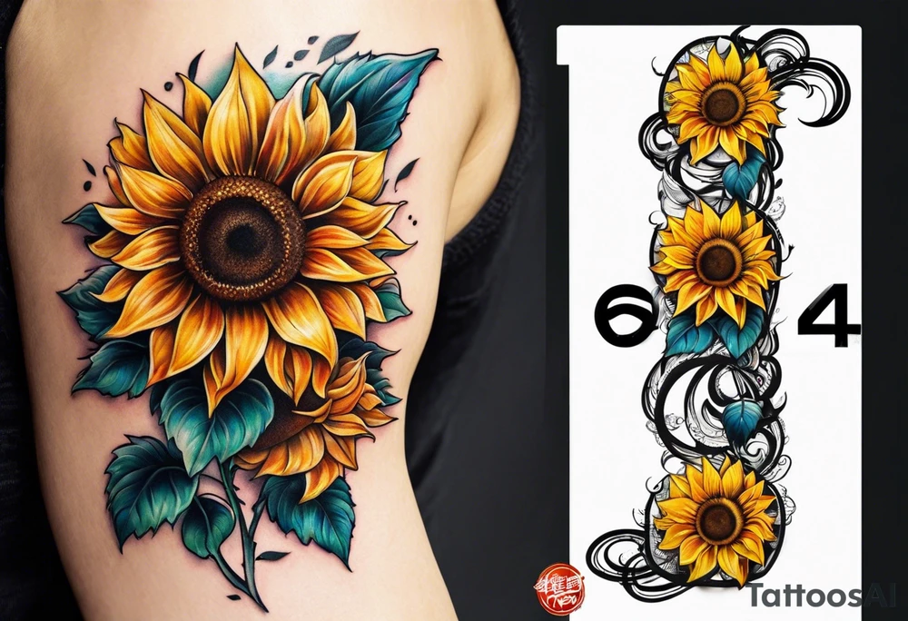 Sunflower chain tattoo idea