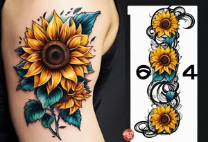 Sunflower chain tattoo idea