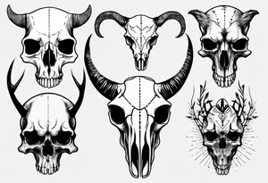 realistic animal skull tattoo idea