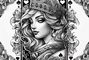 Forearm sleeve tattoo with playing cards and hearts tattoo idea