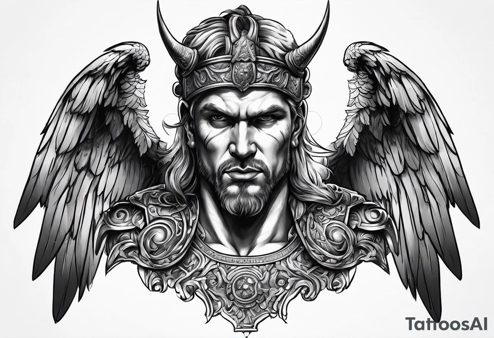 Roman devil Roman angel tattoo idea