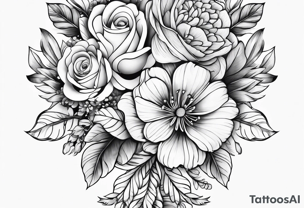 floral leg sleeve tattoo idea