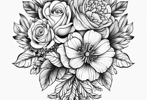 floral leg sleeve tattoo idea