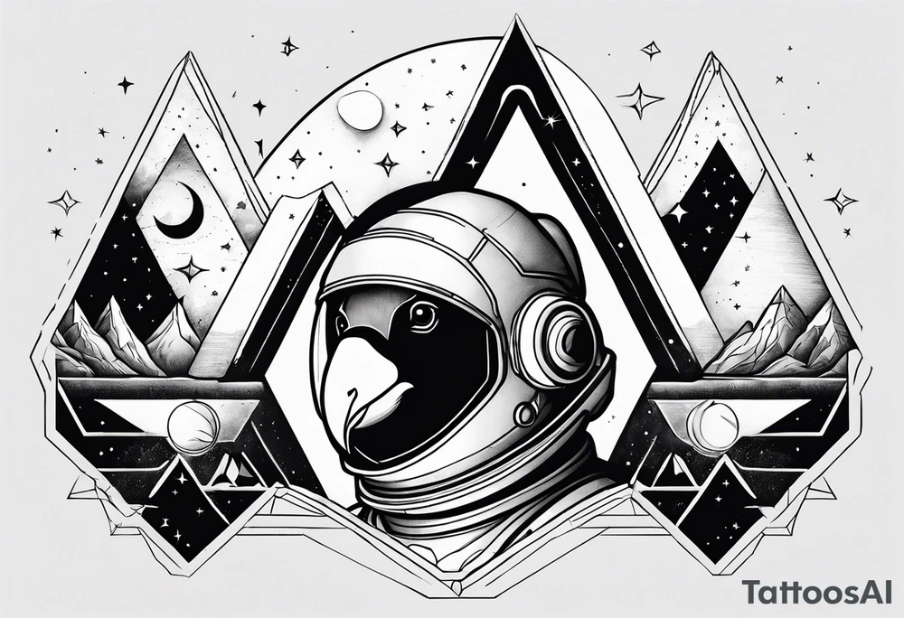 Pingouin astronaut tattoo idea