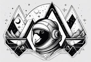 Pingouin astronaut tattoo idea