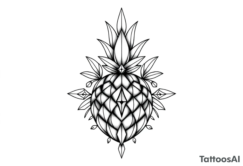 Majestic, crown pineapple vagina anus diamonds tattoo idea