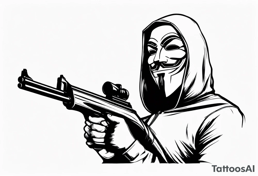 Anonymous with shotgun tattoo idea