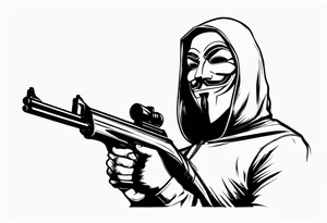 Anonymous with shotgun tattoo idea
