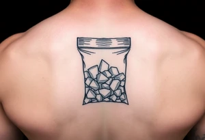 Small plastic baggie with crystal meth inside of it tattoo idea