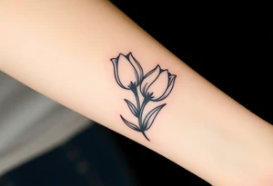 two intertwined tulips with stem tattoo idea