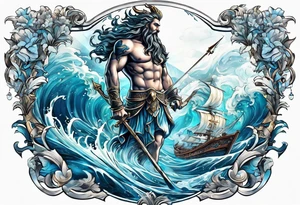 Poseidon, water, war, February tattoo idea