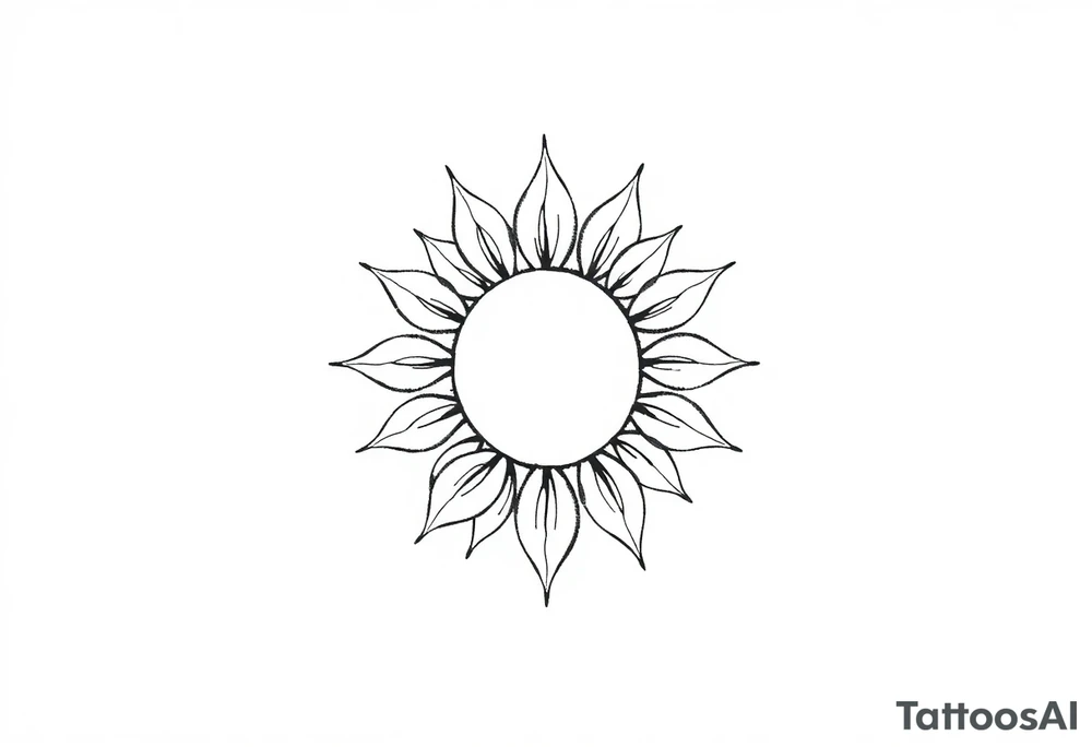 Half sun half sunflower tattoo idea