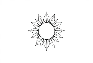 Half sun half sunflower tattoo idea